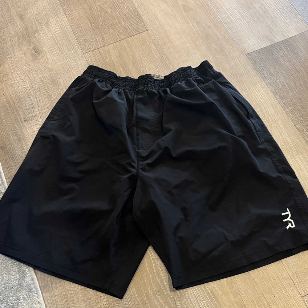 TYR Men's Athletic Black Shorts- size XL